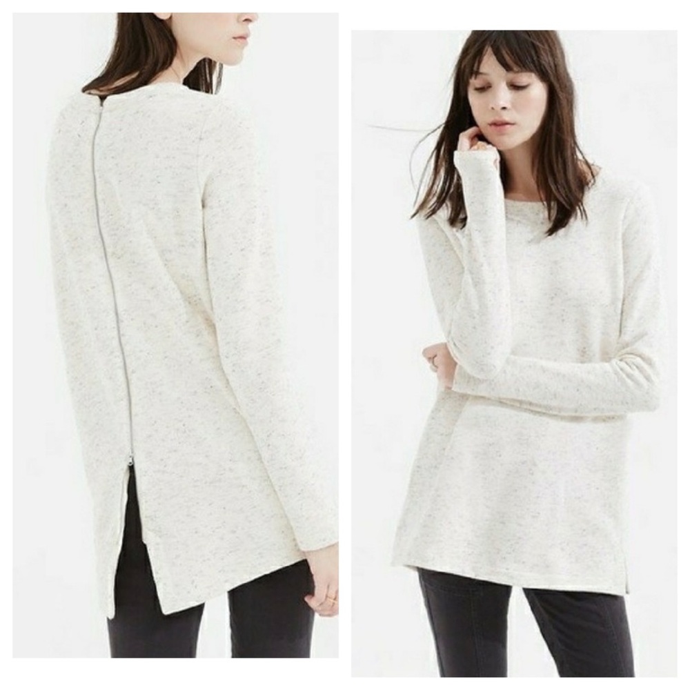 Lou & Grey Flecked Sweatshirt with Zipper Back